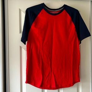 Old Navy Red and Blue T-Shirt Soft Washed